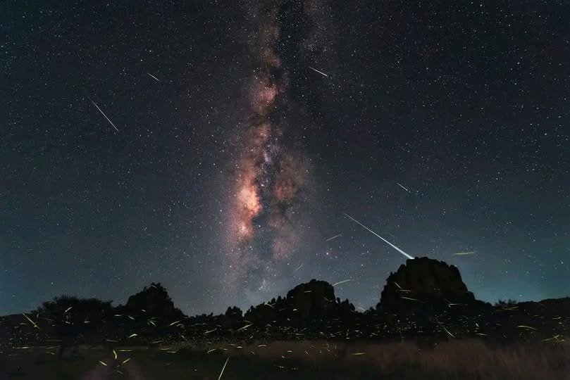 জোনাকি, উল্কাবৃষ্টি ও মিল্কিওয়ে