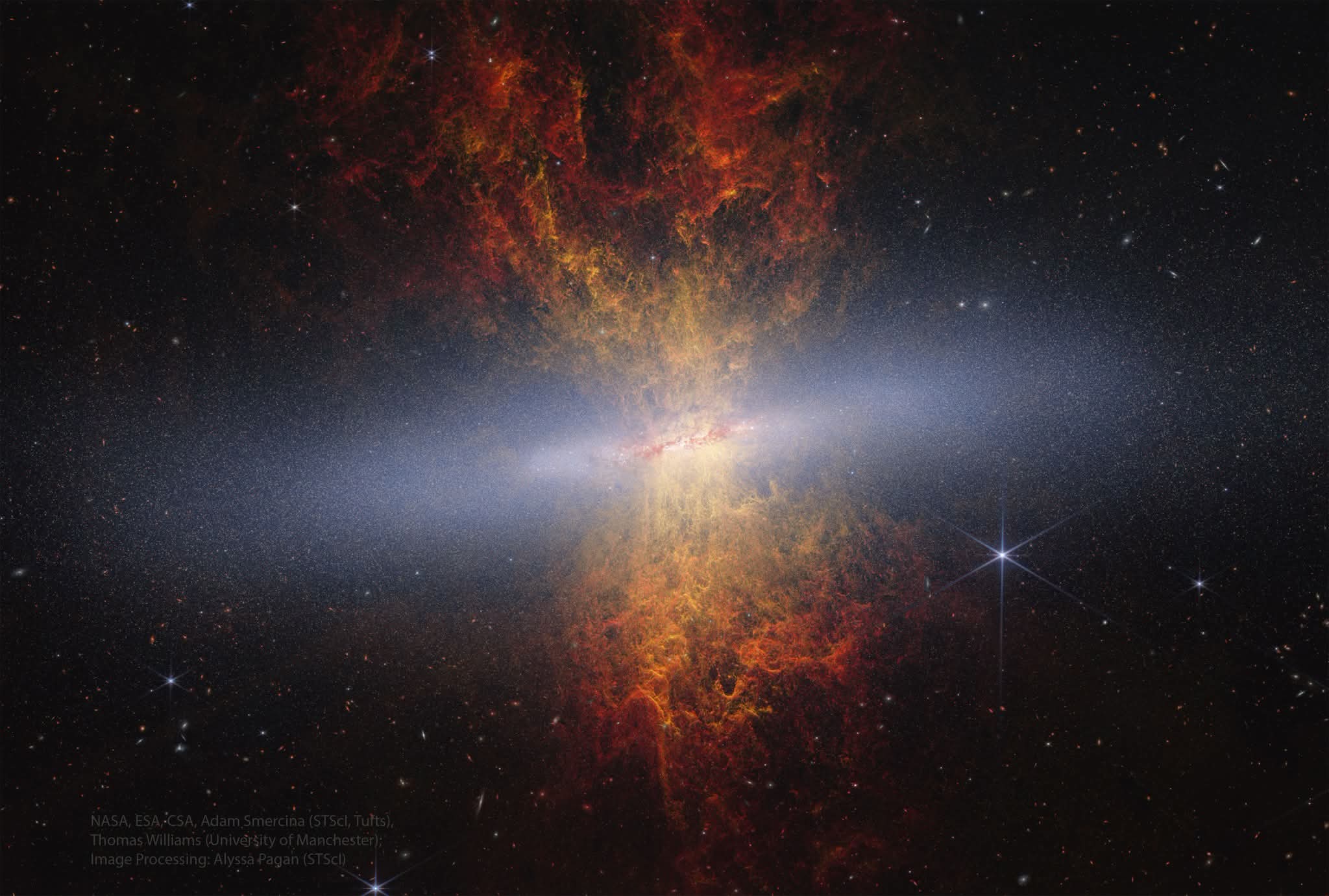 M82: মহাশক্তিশালী গ্যালাক্টিক ঝড়ের গ্যালাক্সি
